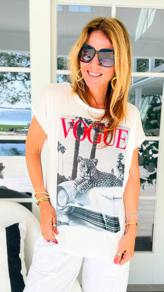 Wild Glamour Unleashed Italian Graphic Top