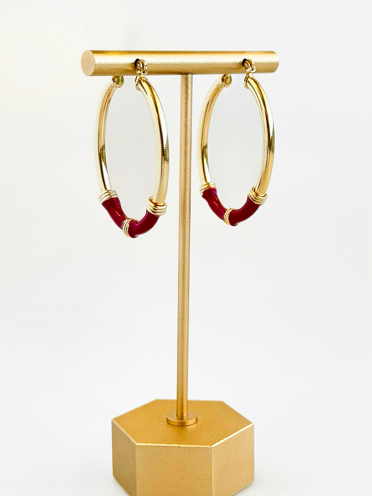 Enamel Oval Hoop Earring-230 Jewelry-NYC-Coastal Bloom Boutique, find the trendiest versions of the popular styles and looks Located in Indialantic, FL