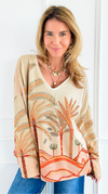 Sahara Sunset Italian Lurex Sweater-140 Sweaters-Italianissimo-Coastal Bloom Boutique, find the trendiest versions of the popular styles and looks Located in Indialantic, FL