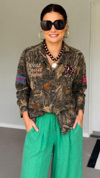 Western Camo Embroidered Utility Jacket
