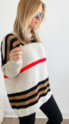 Iconic Italian Knit Pullover Sweater - Beige-140 Sweaters-Yolly-Coastal Bloom Boutique, find the trendiest versions of the popular styles and looks Located in Indialantic, FL
