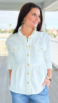 Peplum Ease Terry Jacket
