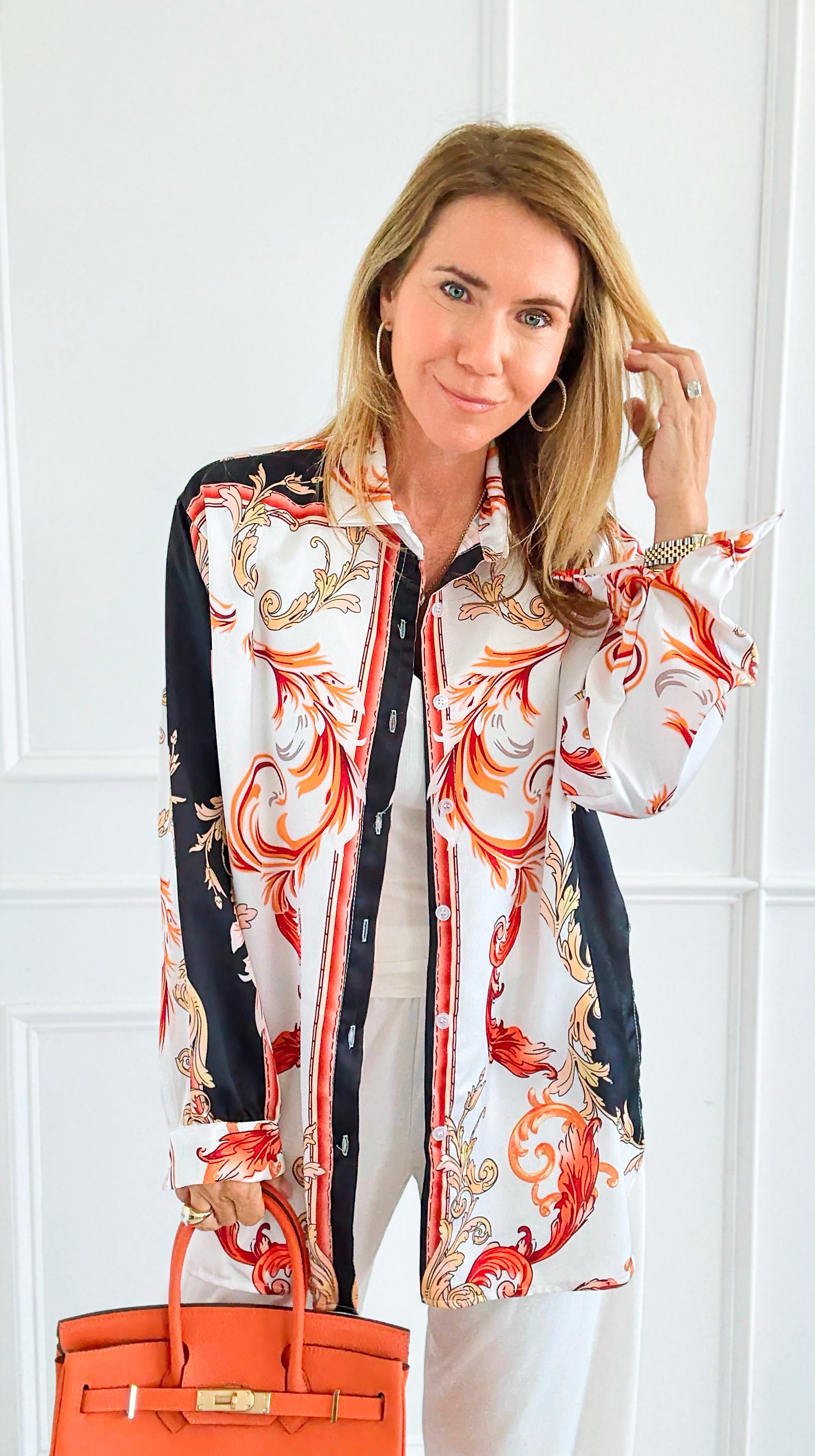 Baroque Dreams Italian Blouse-110 Long Sleeve Tops-SORPRESA-Coastal Bloom Boutique, find the trendiest versions of the popular styles and looks Located in Indialantic, FL