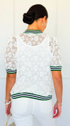 Sporty Muse Floral Lace Top-110 Short Sleeve Tops-oddi-Coastal Bloom Boutique, find the trendiest versions of the popular styles and looks Located in Indialantic, FL