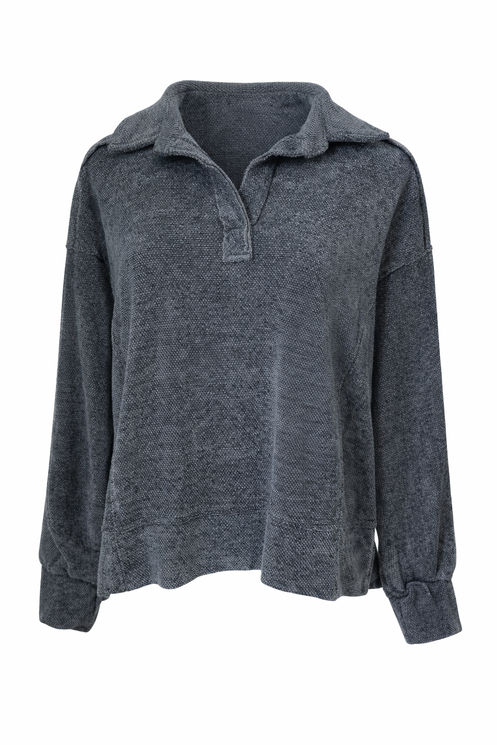 Wander Ease Textured Collar Top