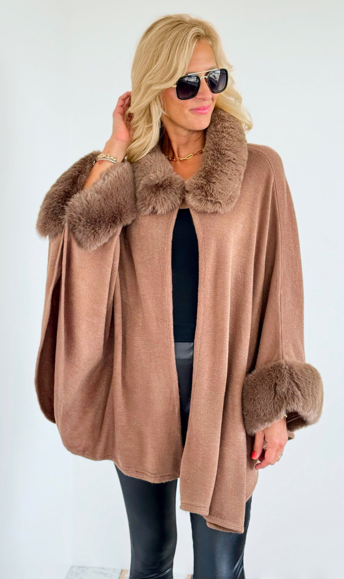 Timeless Faux Fur Coat - Mocha-160 Jackets-On Blue-Coastal Bloom Boutique, find the trendiest versions of the popular styles and looks Located in Indialantic, FL