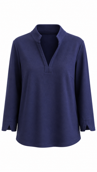 Poise Split Neck Knit Blouse