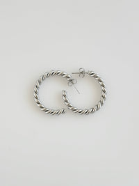 Stainless Steel Cable Twist 4MM Hoop Earring-230 Jewelry-NYC-Coastal Bloom Boutique, find the trendiest versions of the popular styles and looks Located in Indialantic, FL