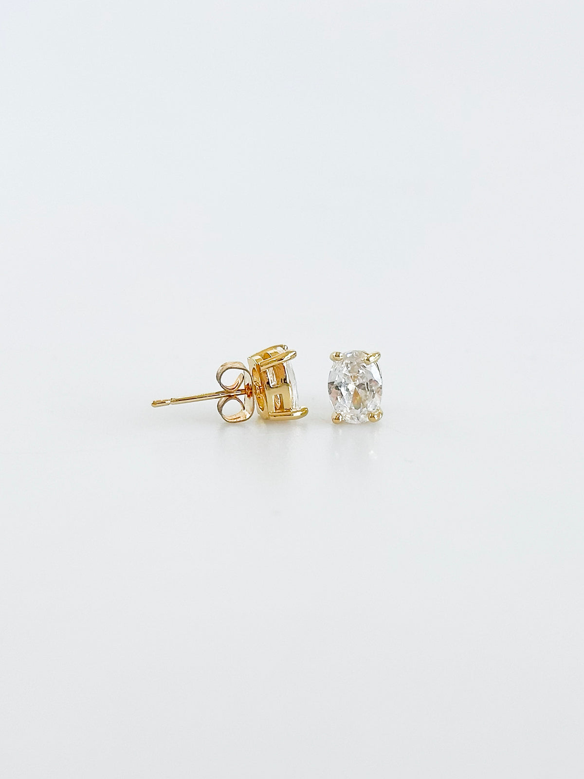 CZ Clear Oval Stud Earrings-230 Jewelry-Darling-Coastal Bloom Boutique, find the trendiest versions of the popular styles and looks Located in Indialantic, FL