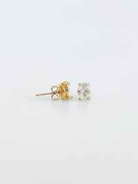 CZ Clear Oval Stud Earrings-230 Jewelry-Darling-Coastal Bloom Boutique, find the trendiest versions of the popular styles and looks Located in Indialantic, FL