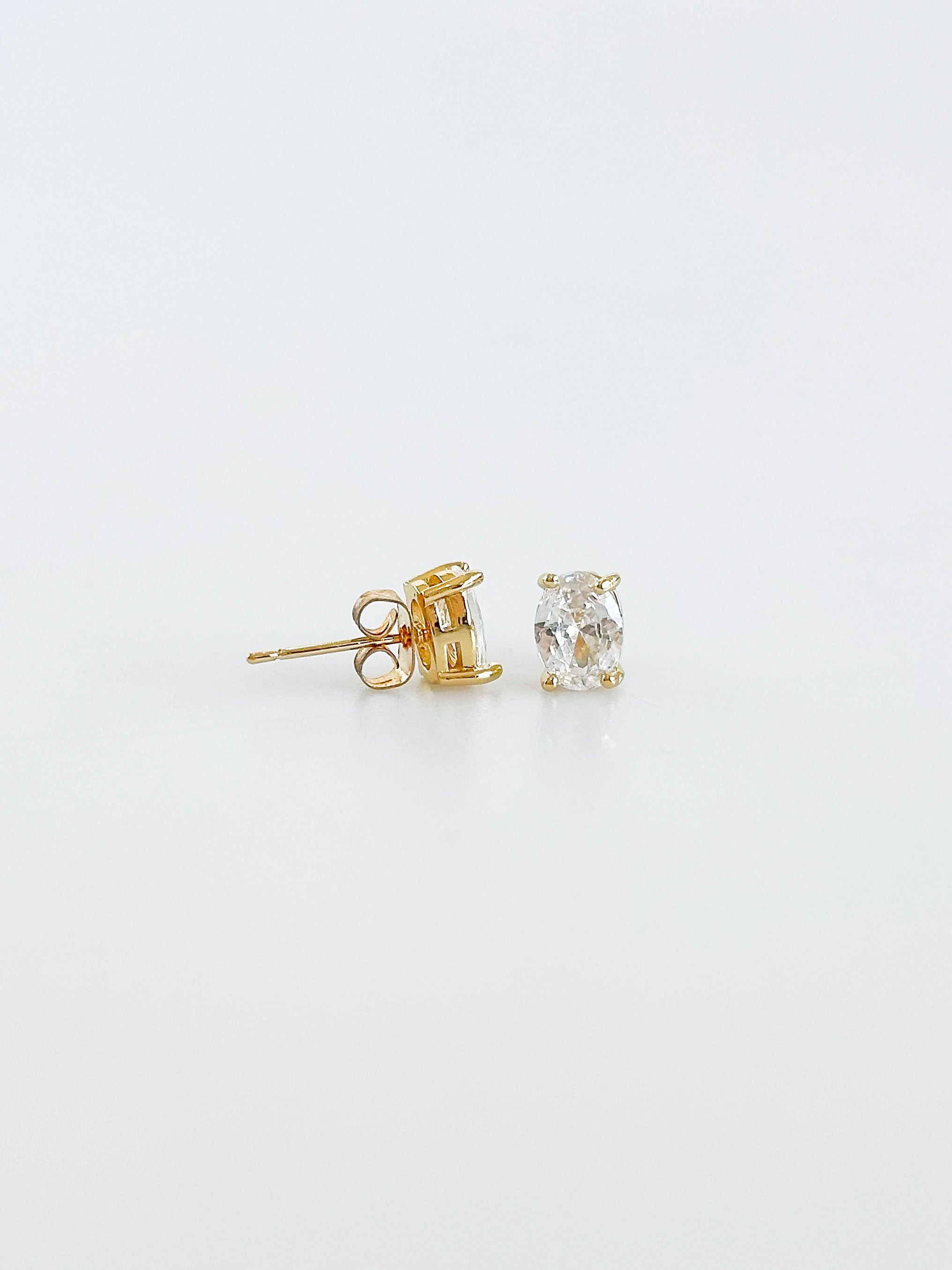 CZ Clear Oval Stud Earrings-230 Jewelry-Darling-Coastal Bloom Boutique, find the trendiest versions of the popular styles and looks Located in Indialantic, FL