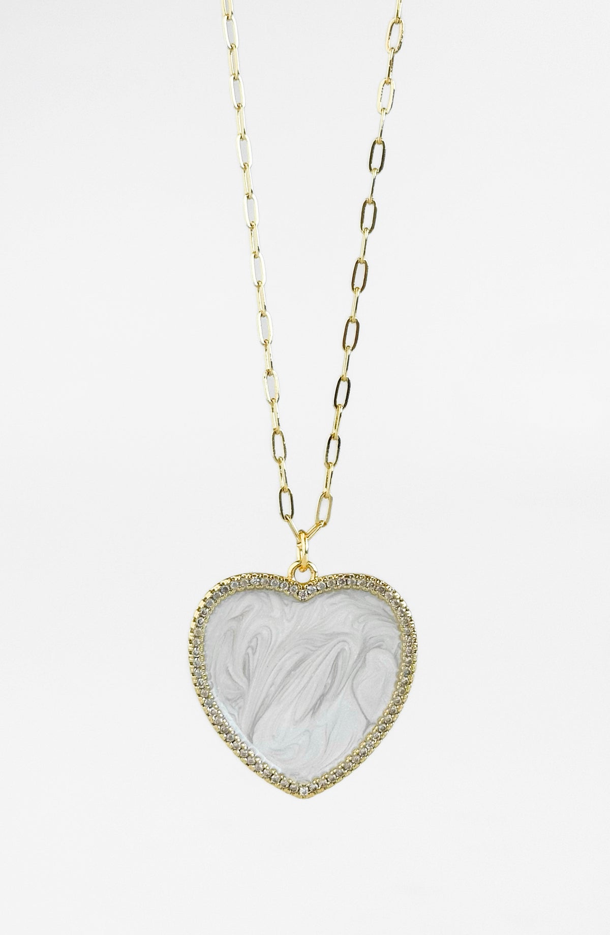 Cherished Grace Heart Necklace-230 Jewelry-TREASURE JEWELS-Coastal Bloom Boutique, find the trendiest versions of the popular styles and looks Located in Indialantic, FL