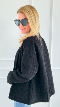 Quilted Ease Button Jacket-160 Jackets-Tempo-Coastal Bloom Boutique, find the trendiest versions of the popular styles and looks Located in Indialantic, FL