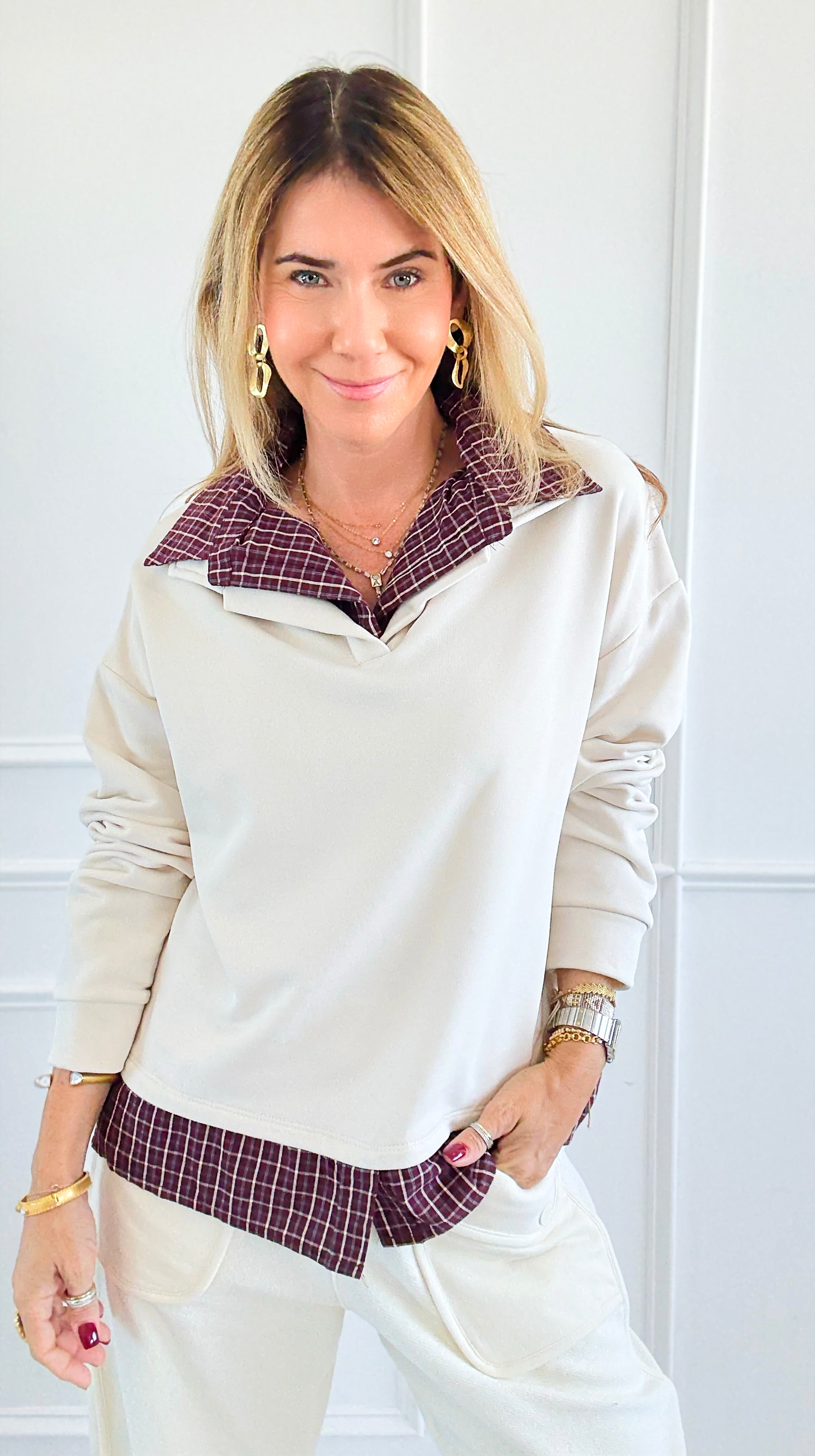 Double Take Italian Top-110 Long Sleeve Tops-BETTER GO-Coastal Bloom Boutique, find the trendiest versions of the popular styles and looks Located in Indialantic, FL