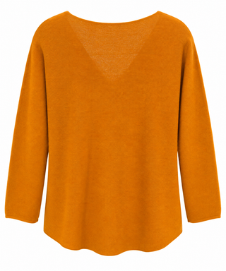Soho Italian V-Neck Pullover - Mustard