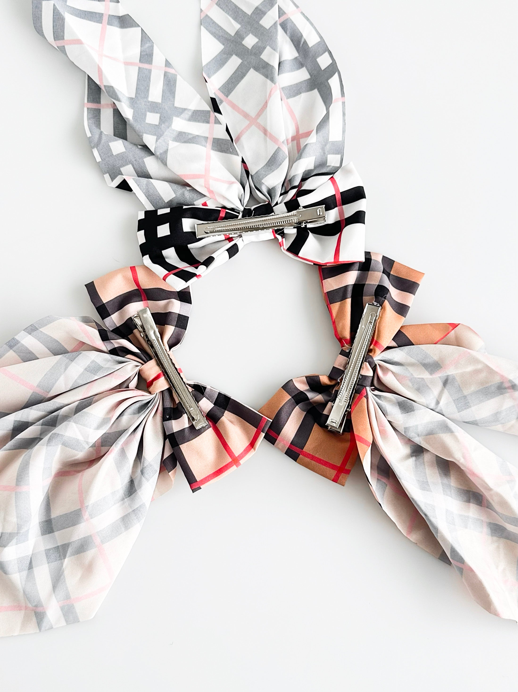 Plaid Perfection Bows Hair Clips-260 Other Accessories-ICCO ACCESSORIES-Coastal Bloom Boutique, find the trendiest versions of the popular styles and looks Located in Indialantic, FL