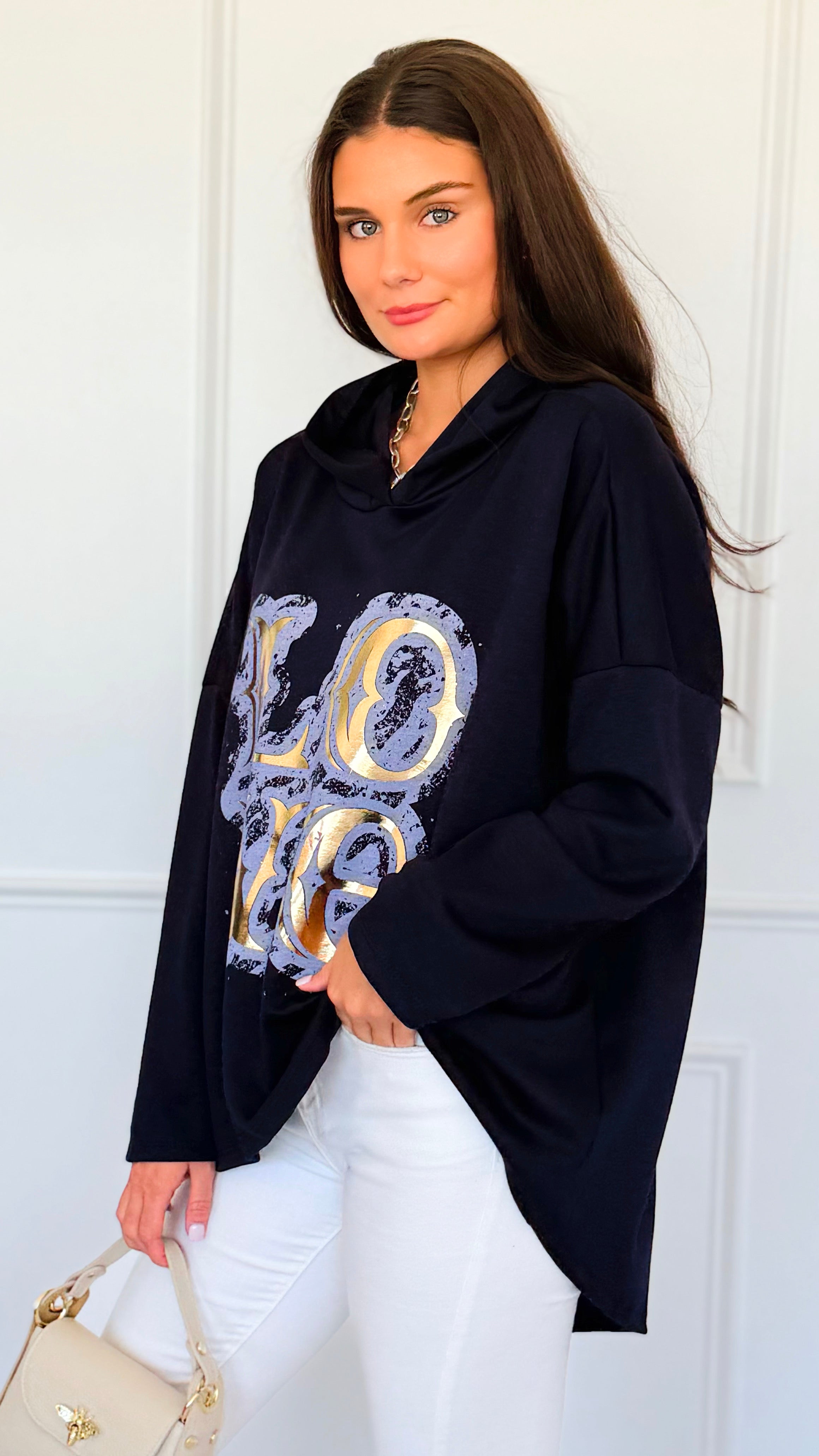 Love Is In The Air Italian Hoodie Top-110 Long Sleeve Tops-Italianissimo-Coastal Bloom Boutique, find the trendiest versions of the popular styles and looks Located in Indialantic, FL