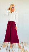 Happy Fall Italian Palazzos- Burgundy-100 Pants-Italianissimo-Coastal Bloom Boutique, find the trendiest versions of the popular styles and looks Located in Indialantic, FL