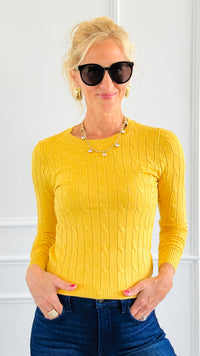 Hailey Knit Pullover Top - Yellow-140 Sweaters-Cielo-Coastal Bloom Boutique, find the trendiest versions of the popular styles and looks Located in Indialantic, FL