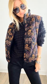 Wild Quilted Vest - Black-160 Jackets-BIBI-Coastal Bloom Boutique, find the trendiest versions of the popular styles and looks Located in Indialantic, FL