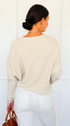 Ribbed Italian Pullover- Oyster-140 Sweaters-Italianissimo-Coastal Bloom Boutique, find the trendiest versions of the popular styles and looks Located in Indialantic, FL