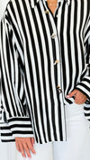 Empire Stripes Italian Blouse-110 Long Sleeve Tops-TATTOO Z-Coastal Bloom Boutique, find the trendiest versions of the popular styles and looks Located in Indialantic, FL