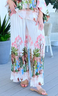 Exotic Jungle Pleated Italian Set - Off White