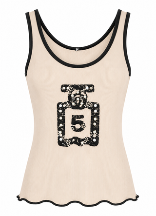 Pretty as Perfume Italian Tank Top- Beige