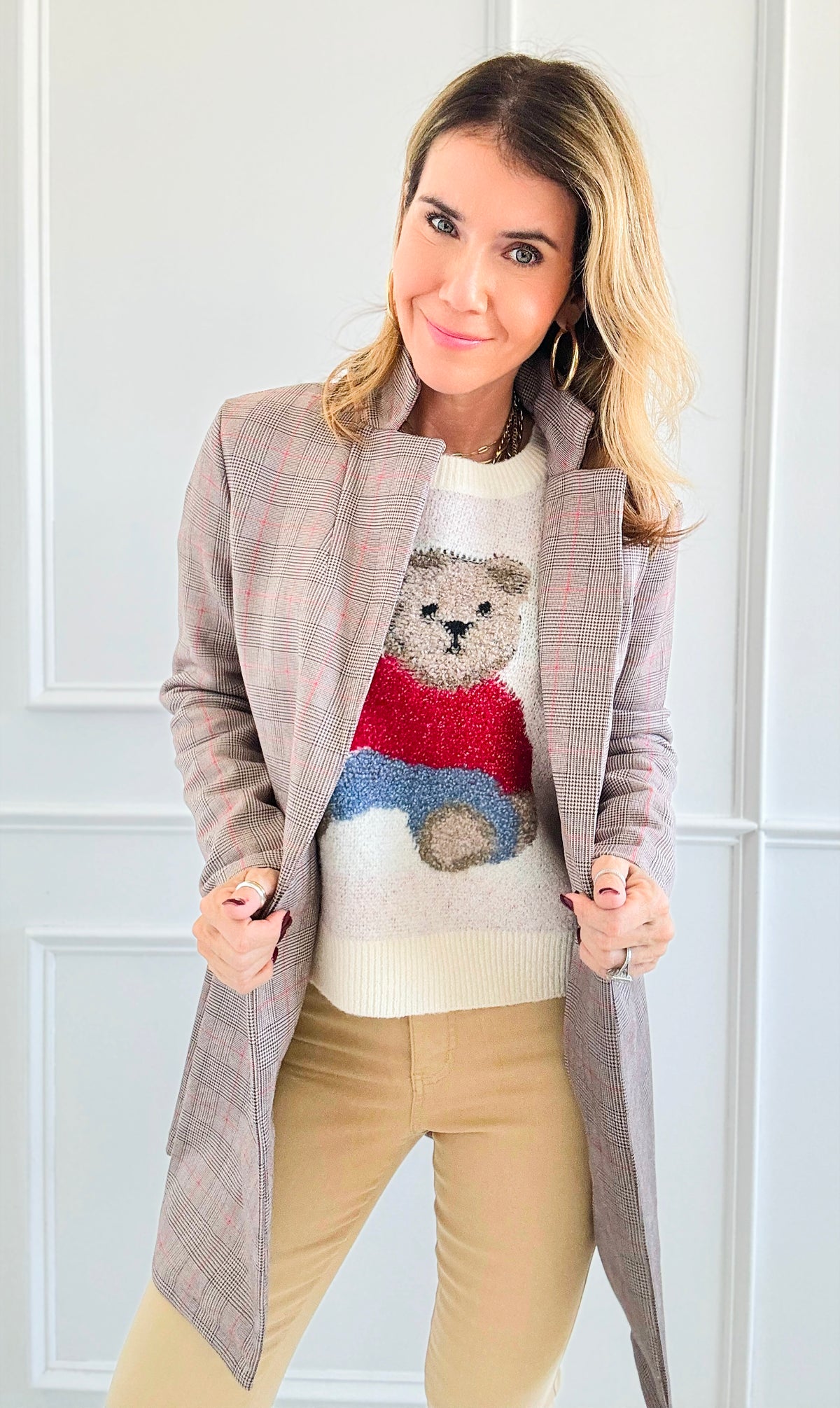 Uptown Classic Plaid Coat - Mocha-160 Jackets-Must Have-Coastal Bloom Boutique, find the trendiest versions of the popular styles and looks Located in Indialantic, FL
