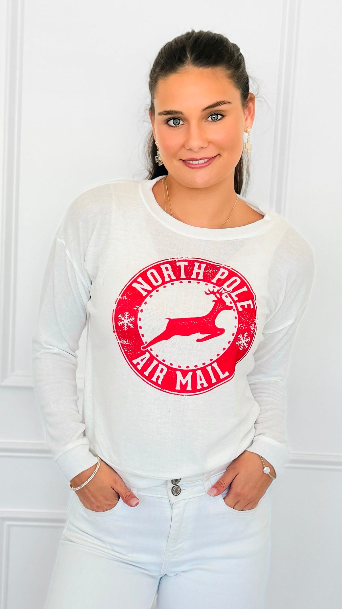 North Pole Express Top-130 Long Sleeve Tops-ROUSSEAU-Coastal Bloom Boutique, find the trendiest versions of the popular styles and looks Located in Indialantic, FL