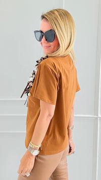 Embellished Floral Appliqué Tee-110 short Sleeve Top-PASTEL DESIGN-Coastal Bloom Boutique, find the trendiest versions of the popular styles and looks Located in Indialantic, FL