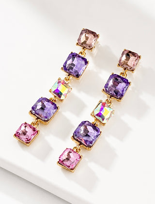 Lavender Square Drop Earrings
