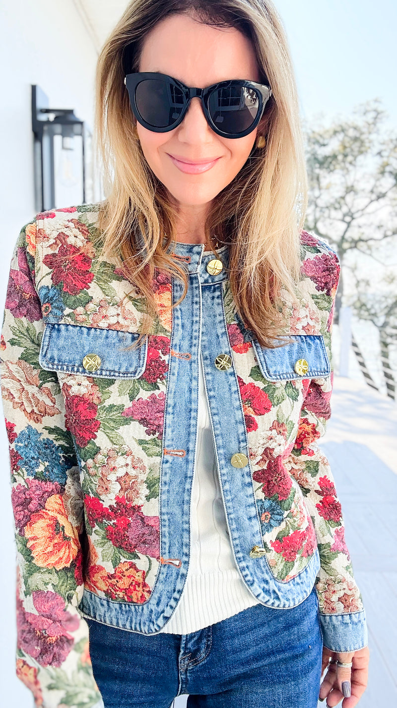 Loom & Indigo Jacket-160 Jackets-DAVI & DANI-Coastal Bloom Boutique, find the trendiest versions of the popular styles and looks Located in Indialantic, FL