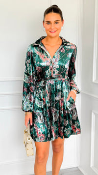 Paisley Poem Tiered Velvet Dress-200 Dresses/Jumpsuits/Rompers-JODIFL-Coastal Bloom Boutique, find the trendiest versions of the popular styles and looks Located in Indialantic, FL
