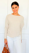 Ribbed Italian Pullover- Oyster-140 Sweaters-Italianissimo-Coastal Bloom Boutique, find the trendiest versions of the popular styles and looks Located in Indialantic, FL
