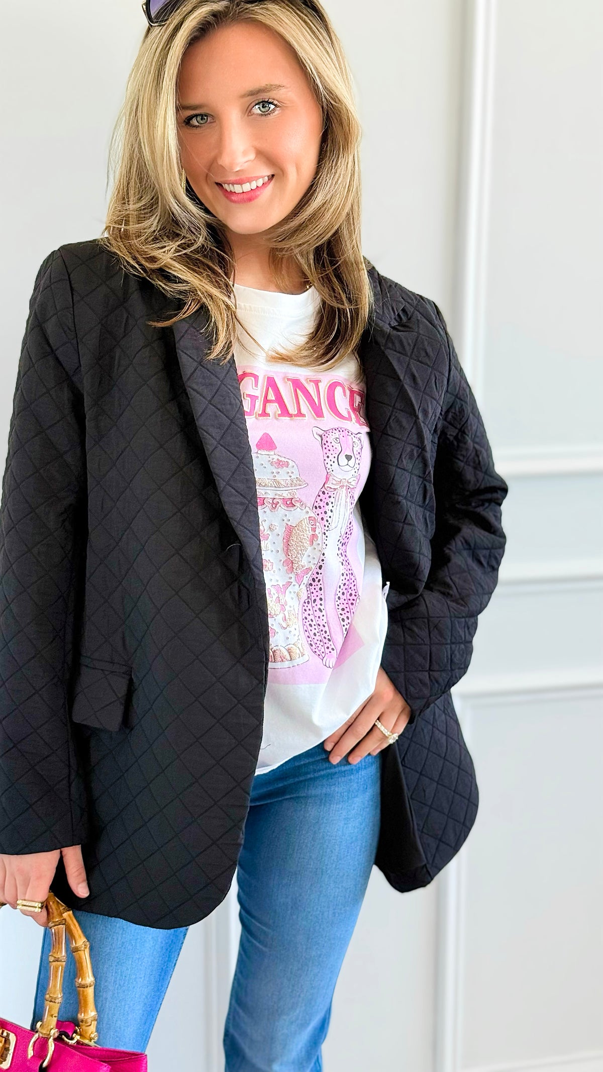 Midnight Rhythm Blazer-160 Jackets-ROUSSEAU-Coastal Bloom Boutique, find the trendiest versions of the popular styles and looks Located in Indialantic, FL