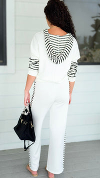 Side Stripe Wide-Leg Pant and Hooded Top-190 Denim-Ariella-Coastal Bloom Boutique, find the trendiest versions of the popular styles and looks Located in Indialantic, FL