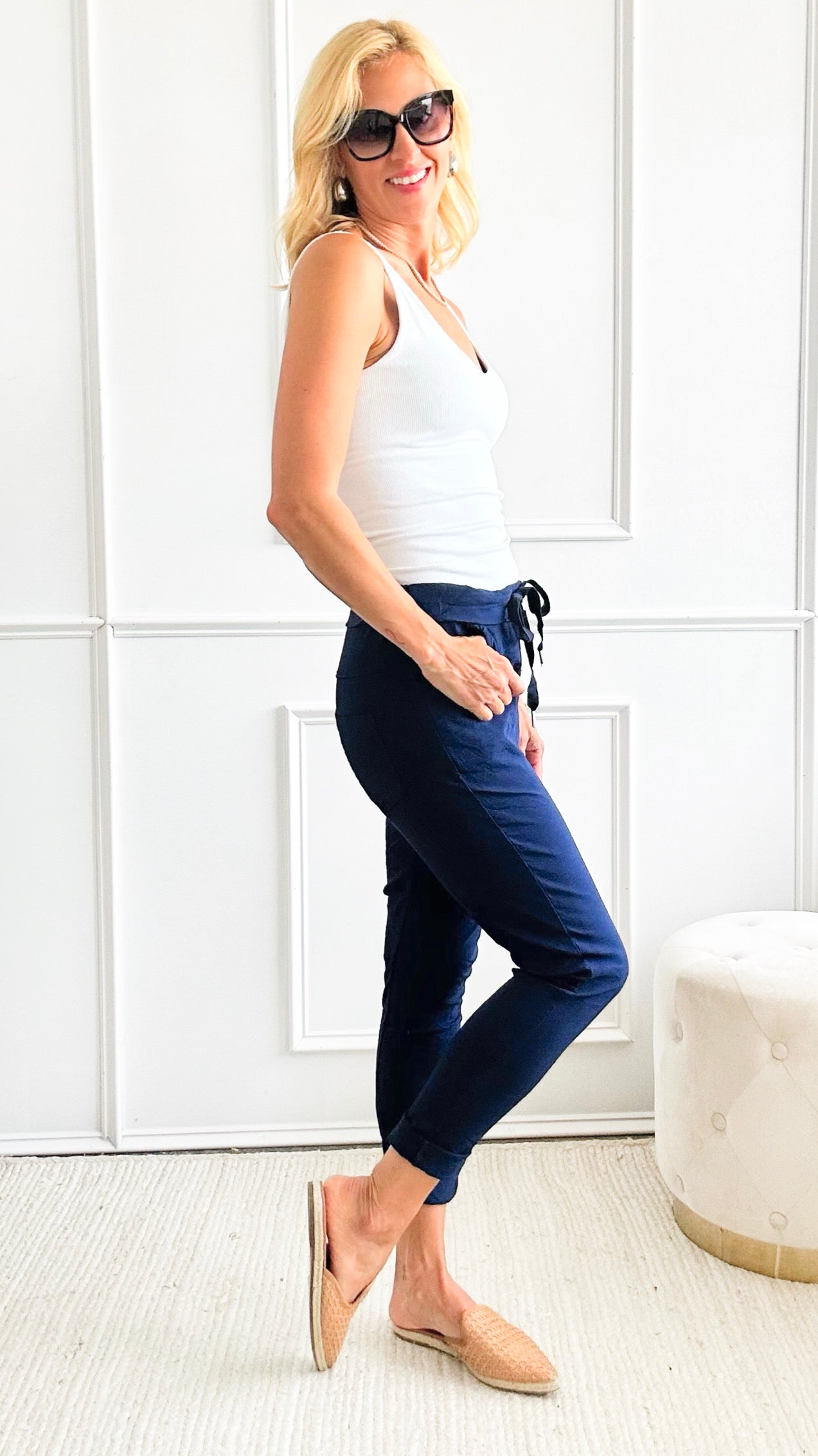 Love Endures Italian Jogger - Navy-180 Joggers-Italianissimo-Coastal Bloom Boutique, find the trendiest versions of the popular styles and looks Located in Indialantic, FL