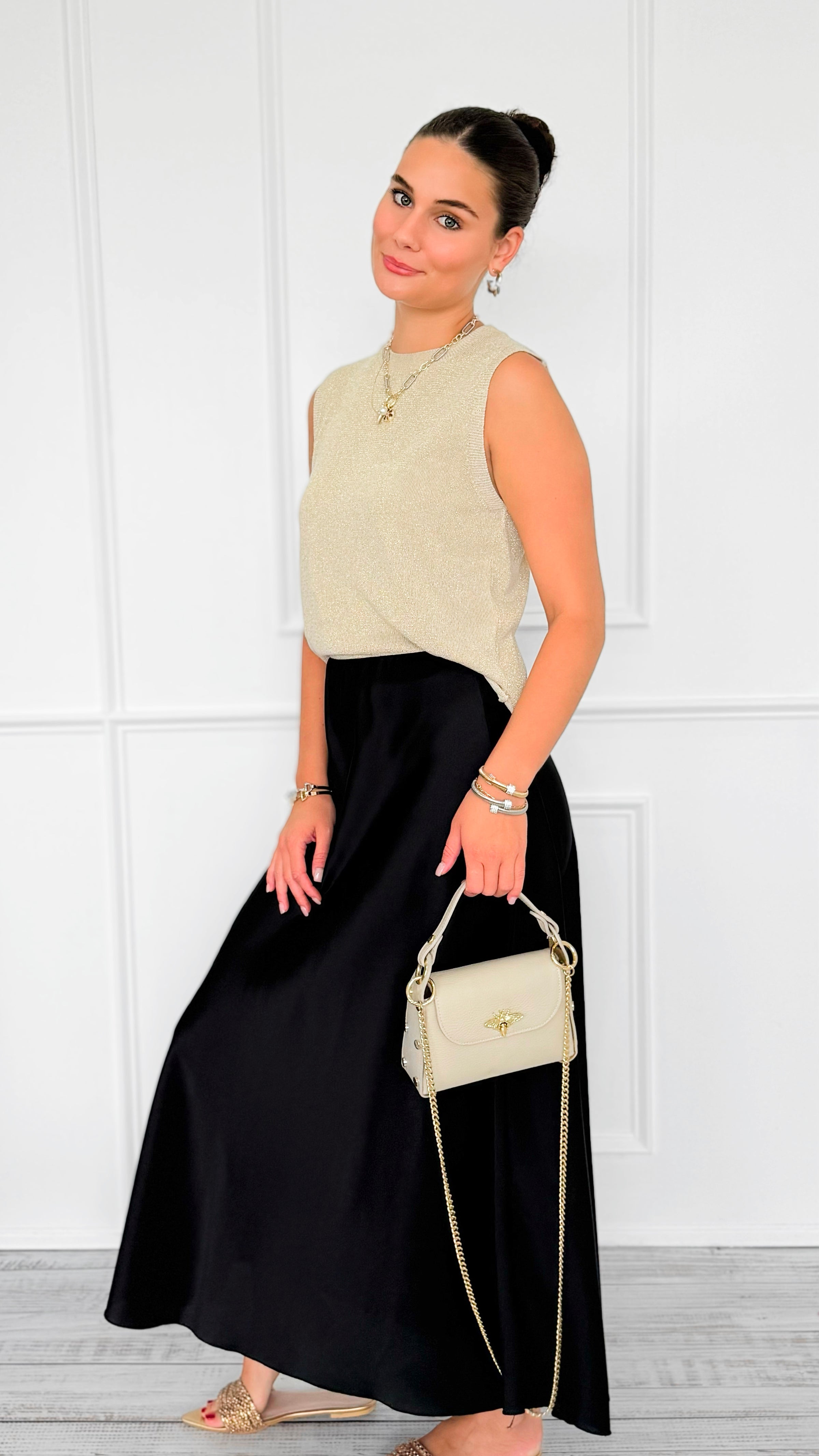 Isabella Italian Skirt- Black-170 Bottoms-SEE YOU IN ROME-Coastal Bloom Boutique, find the trendiest versions of the popular styles and looks Located in Indialantic, FL