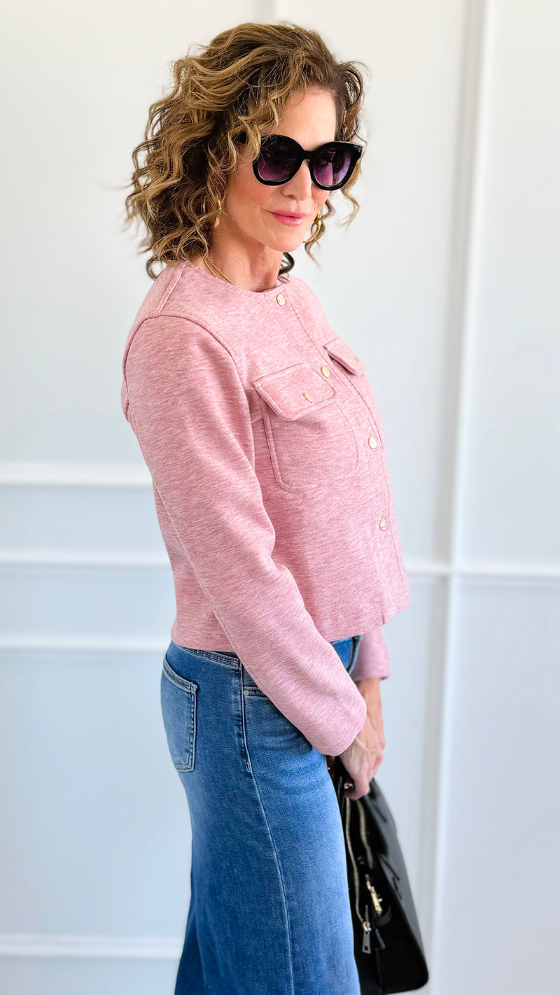 Polished Ease Cropped Jacket-160 Jackets-White Birch-Coastal Bloom Boutique, find the trendiest versions of the popular styles and looks Located in Indialantic, FL
