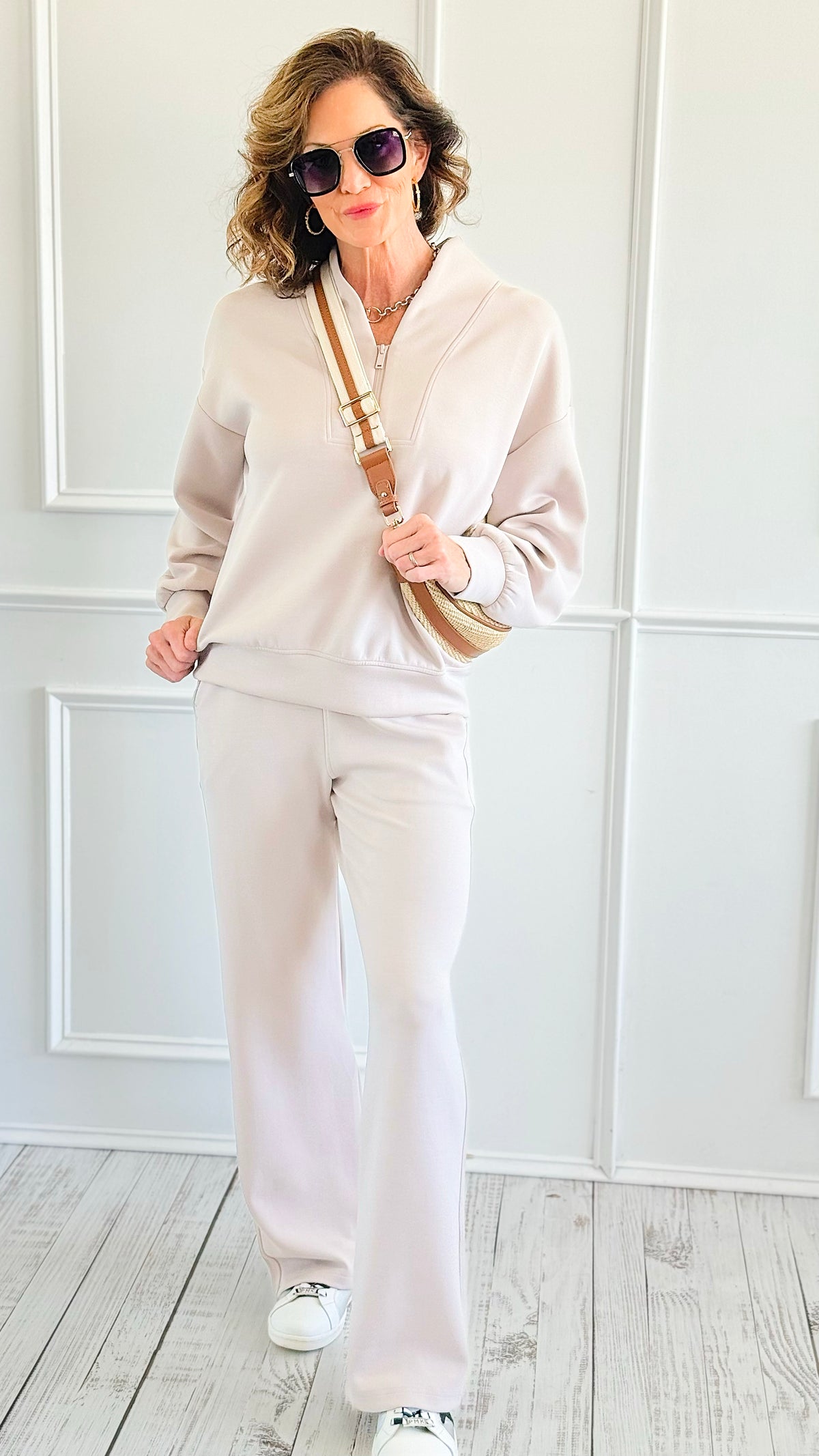 Scuba Luxe Zip Top & Pant Set-Mocha Cream-210 Loungewear/Sets-RAE MODE-Coastal Bloom Boutique, find the trendiest versions of the popular styles and looks Located in Indialantic, FL