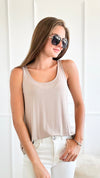 Flowy Hem Sleeveless Tank Top - Ash Mocha-110 Short Sleeve Tops-Zenana-Coastal Bloom Boutique, find the trendiest versions of the popular styles and looks Located in Indialantic, FL