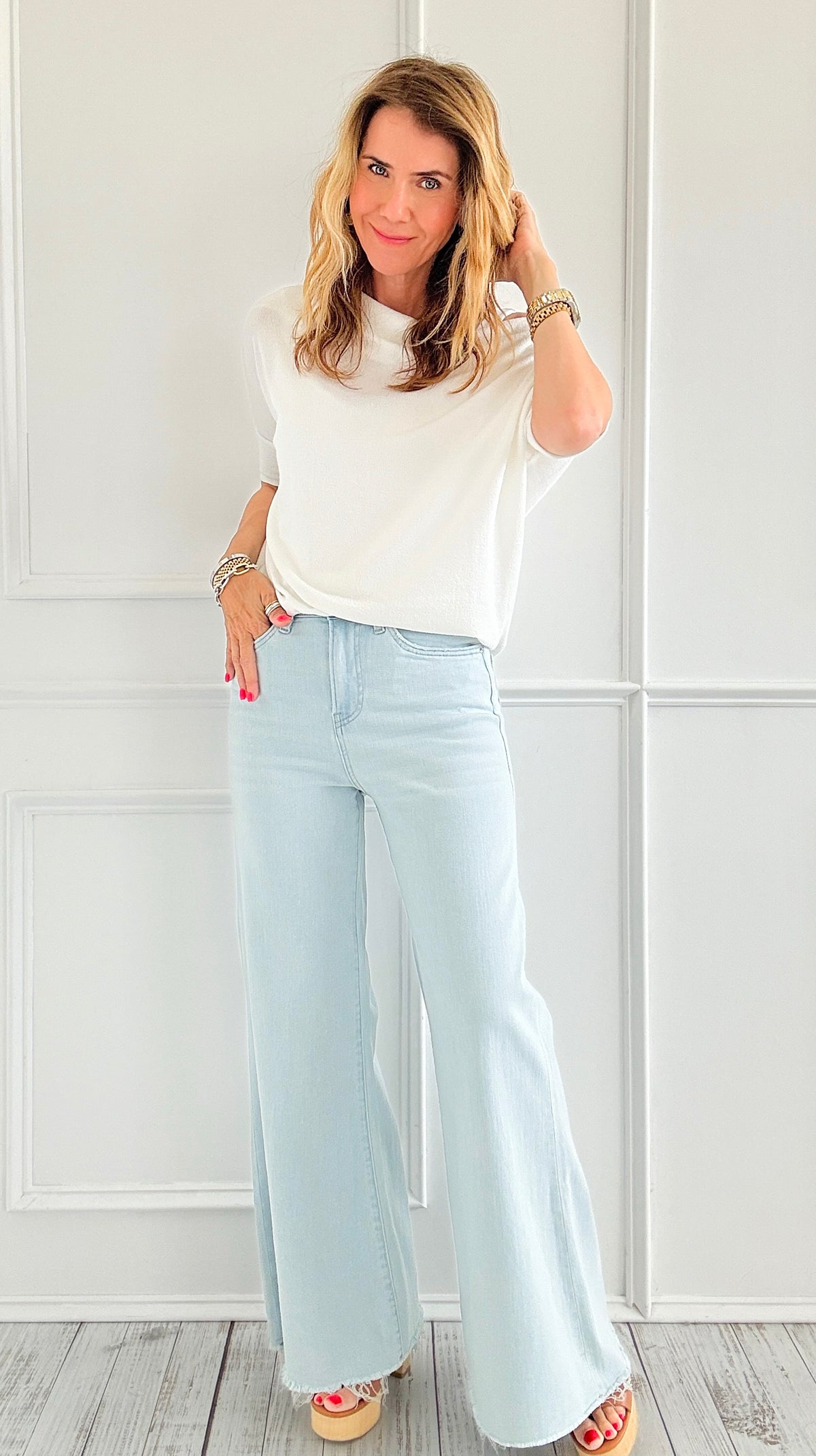 Light Up the Room Wide Leg Jeans-190 Denim-Mica Denim-Coastal Bloom Boutique, find the trendiest versions of the popular styles and looks Located in Indialantic, FL