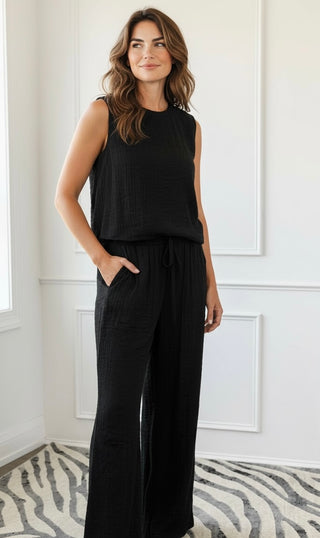 Laid Back Textured Set-130 Long Sleeve Set-Blu Pepper-Coastal Bloom Boutique, find the trendiest versions of the popular styles and looks Located in Indialantic, FL