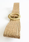 Raffia Buckle Elastic Belt - Gold-260 Other Accessories-ICCO ACCESSORIES-Coastal Bloom Boutique, find the trendiest versions of the popular styles and looks Located in Indialantic, FL