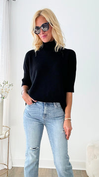Break Free Italian Sweater Top - Black-140 Sweaters-Italianissimo-Coastal Bloom Boutique, find the trendiest versions of the popular styles and looks Located in Indialantic, FL