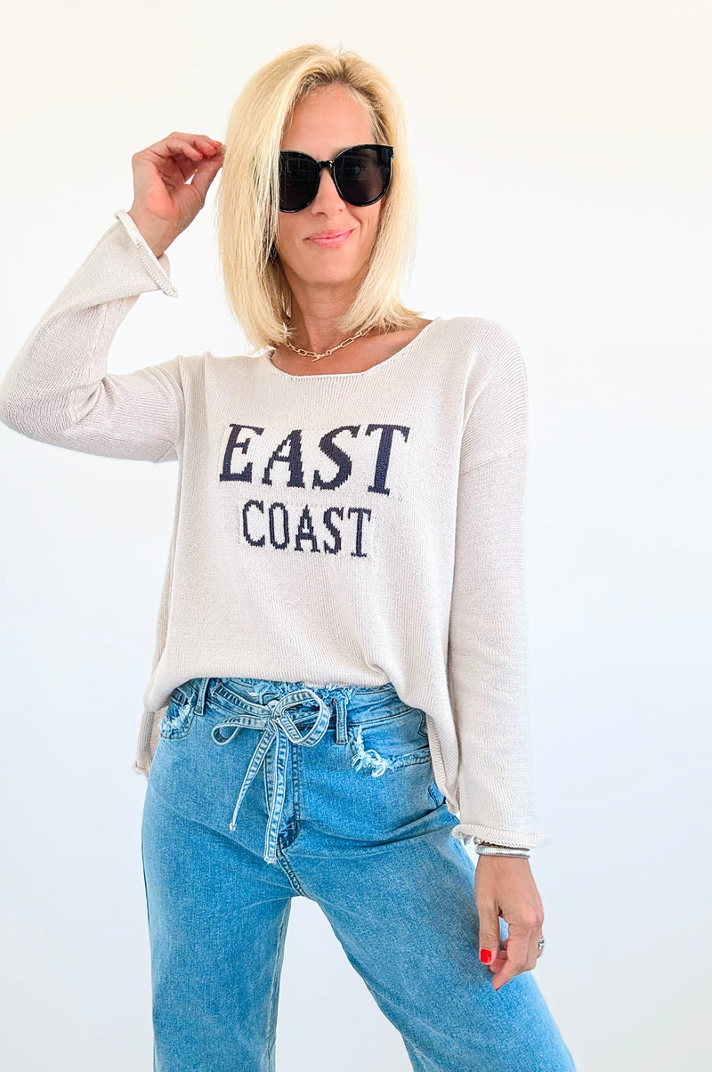 East Coast Knit Oversized Sweater-Beige-140 Sweaters-Miracle-Coastal Bloom Boutique, find the trendiest versions of the popular styles and looks Located in Indialantic, FL