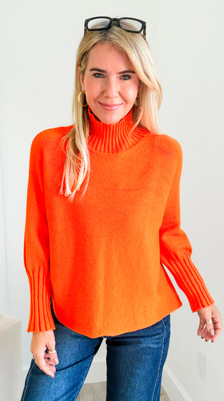 Break Free Long Sleeve Italian Sweater - Orange