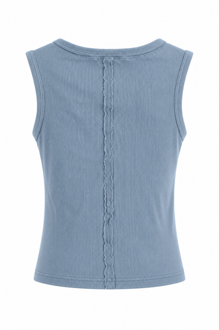 Perfect Layering Italian Tank Top- Dusty Blue
