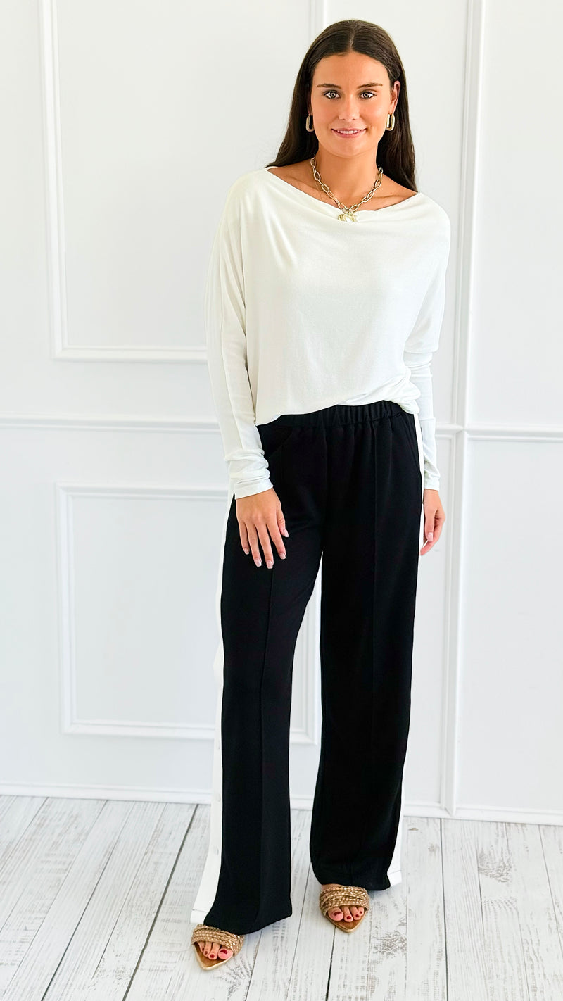 Side Hustle Snap Track Pants-170 Bottoms-White Birch-Coastal Bloom Boutique, find the trendiest versions of the popular styles and looks Located in Indialantic, FL
